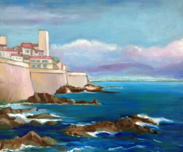Peinture intitulée "Antibes" par Jacques Lajoinie, Œuvre d'art originale, Huile