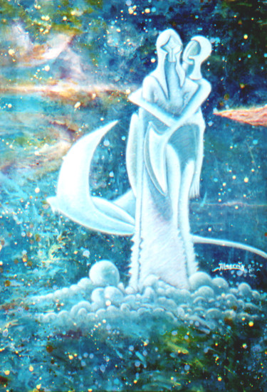 Étreinte, sur toile, 162x130cm Painting titled "Étreinte, sur toile…" by Jean-Luc Lacroix (JL LACROIX), Original Artwork, Acrylic