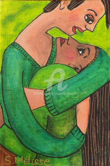Peinture intitulée "MON AMOUR" par Artamelis, Œuvre d'art originale, Acrylique