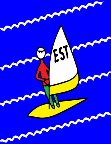 Peinture intitulée "JUST SURFING" par Rembert Räni, Œuvre d'art originale, Acrylique