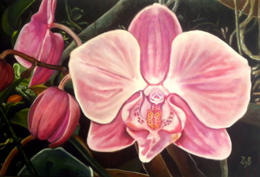 Painting titled "Orchidee papillon" by Isabelle Buisson, Original Artwork