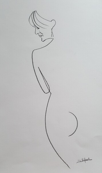 Dessin intitulée "nu de femme" par Jean-Luc Lafond, Œuvre d'art originale, Crayon
