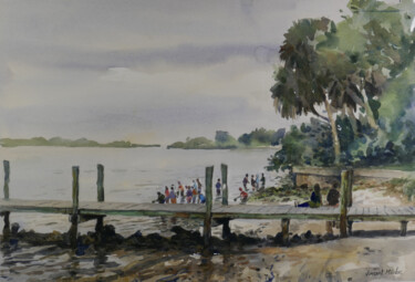 Peinture intitulée "Spanish Point Ospre…" par Vincent Monluc, Œuvre d'art originale, Aquarelle