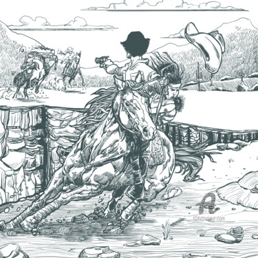 Arts numériques intitulée "buffalo-soldiers.jpg" par Rice Chelieuofficiel, Œuvre d'art originale, Peinture numérique