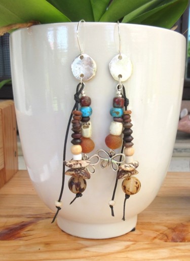 Artisanat intitulée "img-1334.jpg" par Anne-Marie Tollet, Œuvre d'art originale, Boucles d'oreilles