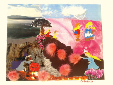 Collages intitulée "Chaudoudoux, tablea…" par Creasoize, Œuvre d'art originale, Découpages
