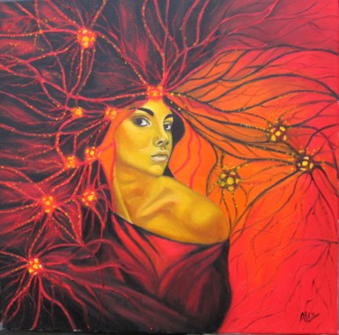 Peinture intitulée "Connexion." par Alix, Œuvre d'art originale, Huile