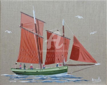 Peinture intitulée "Le Grand Léjon 24x30" par Armelle Cailly, Œuvre d'art originale, Acrylique Monté sur Châssis en bois
