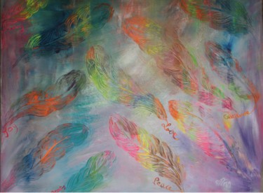 「Méssages de l'unive…」というタイトルの絵画 Rivkaによって, オリジナルのアートワーク, アクリル