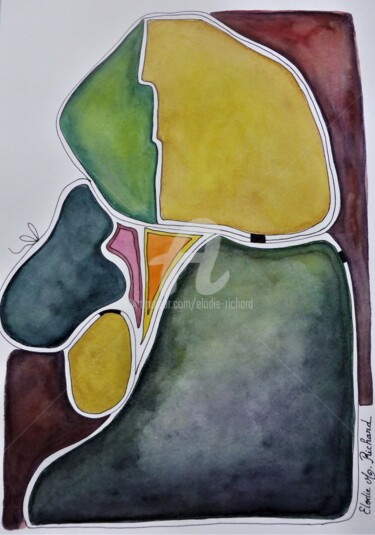 Peinture intitulée "The Invisible Chair…" par Elodie M. Richard, Œuvre d'art originale, Aquarelle