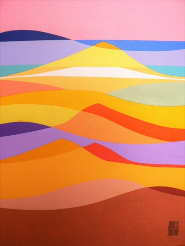 Painting titled ""Ondulations"" by Jacques Pinceloup, Original Artwork, Acrylic