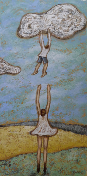 绘画 标题为“Attends moi !” 由Véronique Wibaux, 原创艺术品, 丙烯