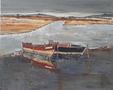 Peinture intitulée "Gris Marine 2" par Jeanne-Marie Delbarre, Œuvre d'art originale, Acrylique Monté sur Châssis en bois