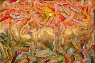 Painting titled "Pastorale: Prometeo" by Manolo Yanes, Original Artwork