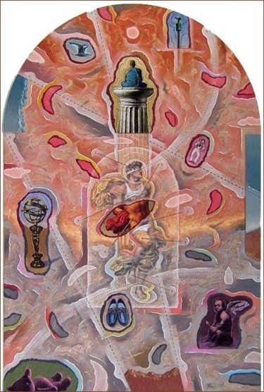 Painting titled "Pala de San Sebasti…" by Manolo Yanes, Original Artwork