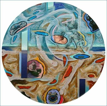Painting titled "Tondo de Hypnos" by Manolo Yanes, Original Artwork