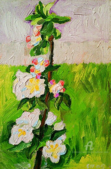 Peinture intitulée "La petite pomme" par Slobodan Spasojevic (Spaki), Œuvre d'art originale, Huile