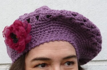 Design titled "Béret "Georgette" v…" by Sylvie Moussier (La tête en fête), Original Artwork, Hats & Caps