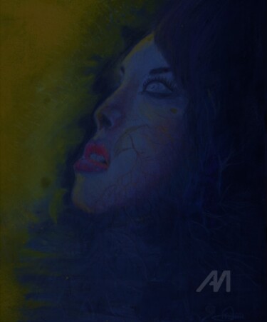 Drawing titled "médiumnité" by Steeve Tabar, Original Artwork, Pastel