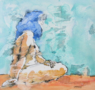 Dessin intitulée "Croquis 3 Mélissa j…" par Anne-Marie Mary, Œuvre d'art originale