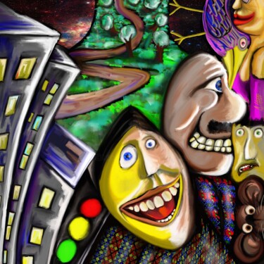 Digitale Kunst mit dem Titel "Weit Außerhalb" von Manfred Hoppe, Original-Kunstwerk, Digitale Malerei