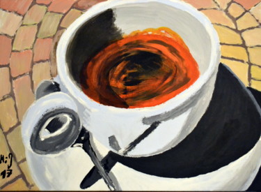 Malerei mit dem Titel "Pause" von Hans-Jürgen Grossmeyer, Original-Kunstwerk, Acryl