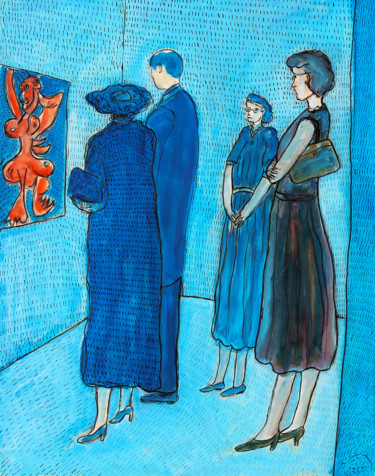 Peinture intitulée "L'EXPO" par Jean Mirre, Œuvre d'art originale, Huile