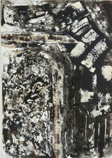 Peinture intitulée "Ce qu'il reste d' H…" par Isabelle Langlois, Œuvre d'art originale, Acrylique Monté sur Châssis en bois