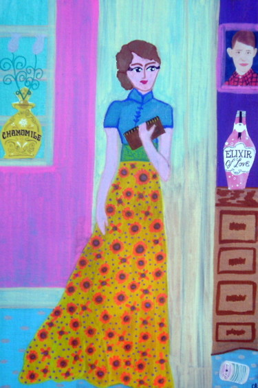 Peinture intitulée "L'amante" par Chrystelle Ragot, Œuvre d'art originale, Acrylique