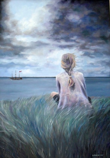 Pittura intitolato "drappo rosso" da Giovanni Graziani, Opera d'arte originale