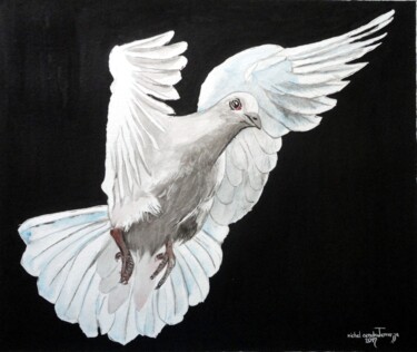 Painting titled "EN  PAIX..." by Michel Cendra-Terrassa, Original Artwork, Watercolor