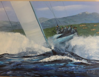 Les voiles de Saint Tropez Peinture intitulée "Les voiles de Saint…" par Véronique Degabriel, Œuvre d'art originale, Huile Monté sur Châssis en bois