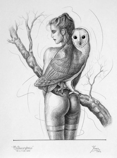 Drawing titled "Metamorphosis: Nict…" by Manolo Yanes, Original Artwork
