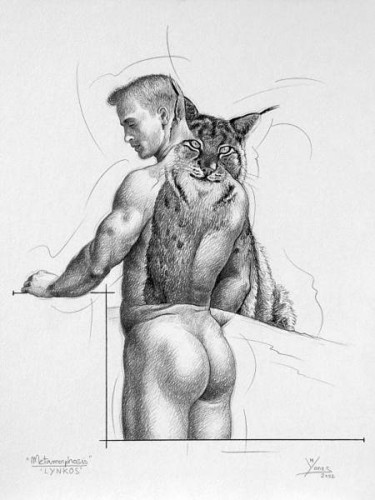 Drawing titled "Metamorphosis: Lynk…" by Manolo Yanes, Original Artwork
