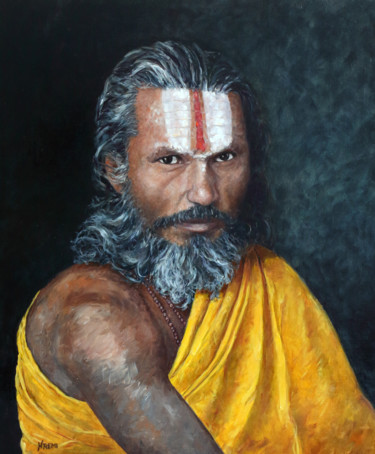 Pittura intitolato "L'Hindou" da Henri Remi, Opera d'arte originale, Olio