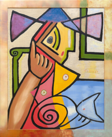 Painting titled "Hommage a Picasso -…" by Tomasz, Original Artwork, Oil