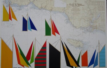 Peinture intitulée "Voiles de Penfret a…" par Nyls  Eliot, Œuvre d'art originale, Acrylique Monté sur Châssis en bois