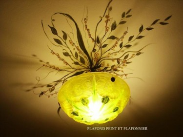 Peinture intitulée "PLAFOND PEINT 5  ET…" par France, Œuvre d'art originale, Huile