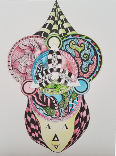 le-clown.jpg Dessin intitulée "le-clown.jpg" par Tykamao, Œuvre d'art originale, Encre