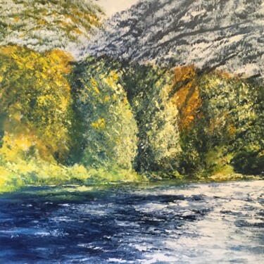 Peinture intitulée "Rive droite" par Anne Vignau, Œuvre d'art originale