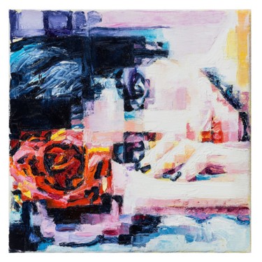 Pittura intitolato "2016-rose-20x20-oli…" da Assunta Cassa, Opera d'arte originale, Olio