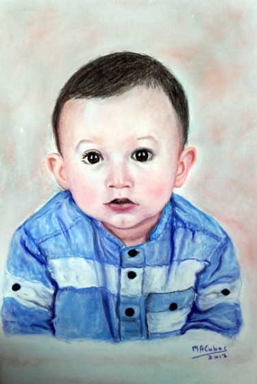 Dessin intitulée "Petit Antoine" par Marian Cobos, Œuvre d'art originale, Pastel