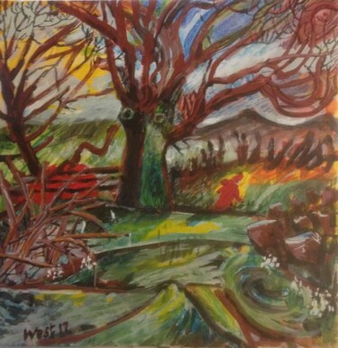 Sycamore Tree and Red Car
