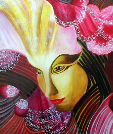 Peinture intitulée "feminite-mysterieus…" par Mysane, Œuvre d'art originale, Huile