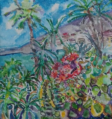 Peinture intitulée "cap d'antibes" par Christiane Cohen (dyguiluge), Œuvre d'art originale