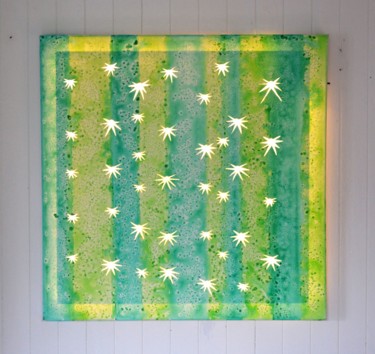 Collages titled "TABLEAU LUMINEUX LE…" by Lune Et Animo, Original Artwork, Other