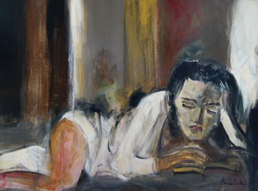 Peinture intitulée "Liseuse" par Hervé Marchelidon, Œuvre d'art originale, Acrylique