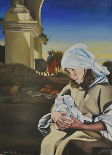 Painting titled "Povertà" by Claudio Apparuti, Original Artwork, Oil
