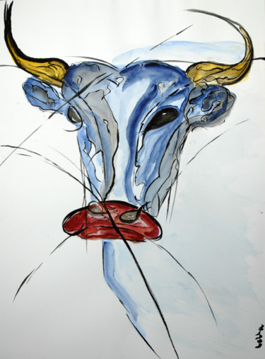 Painting titled "Ô Braque" by Leila Assmann, Original Artwork, Ink