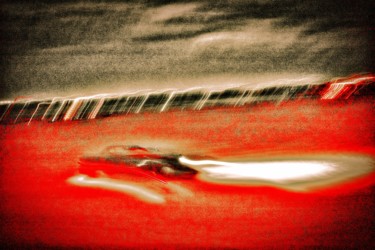 car in a red night